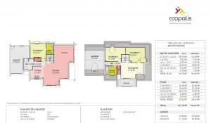 plan de maison 3 chambre à 1 étage avec garage et grenier