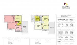 plan de maison 4 chambres à 1 étage avec 1 garage