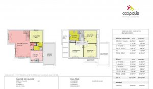 plan de maison moderne 4 chambres, 1 garage