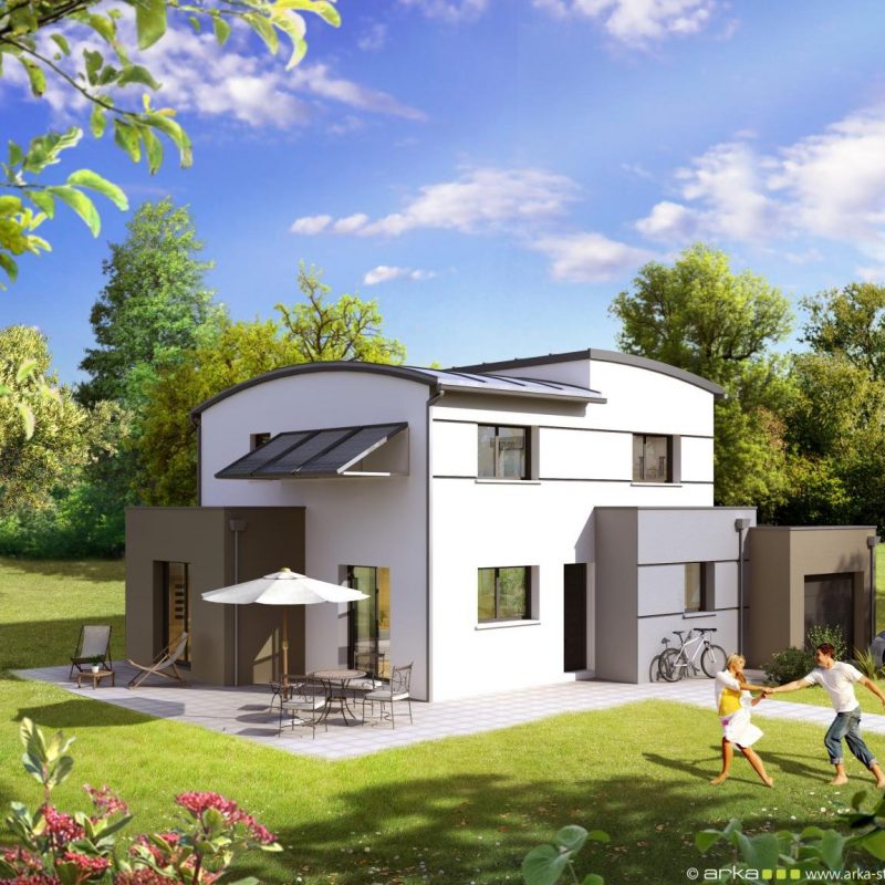 Maison toit zinc 4 chambres garage Phédre Coopalis