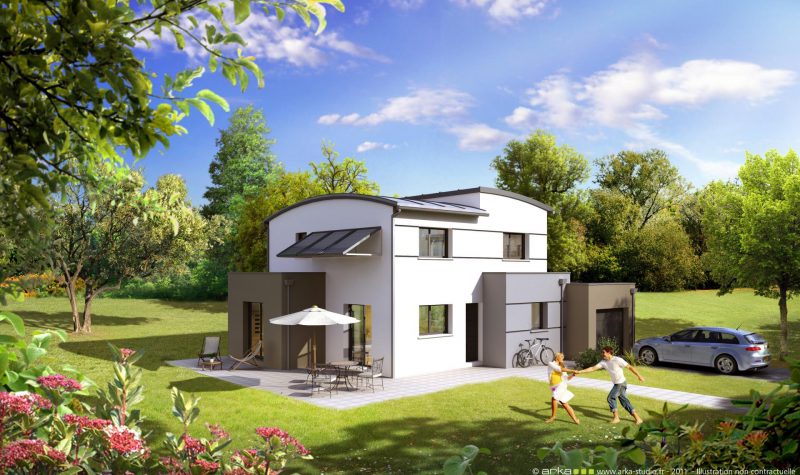 Maison toit zinc 4 chambres garage Phédre Coopalis