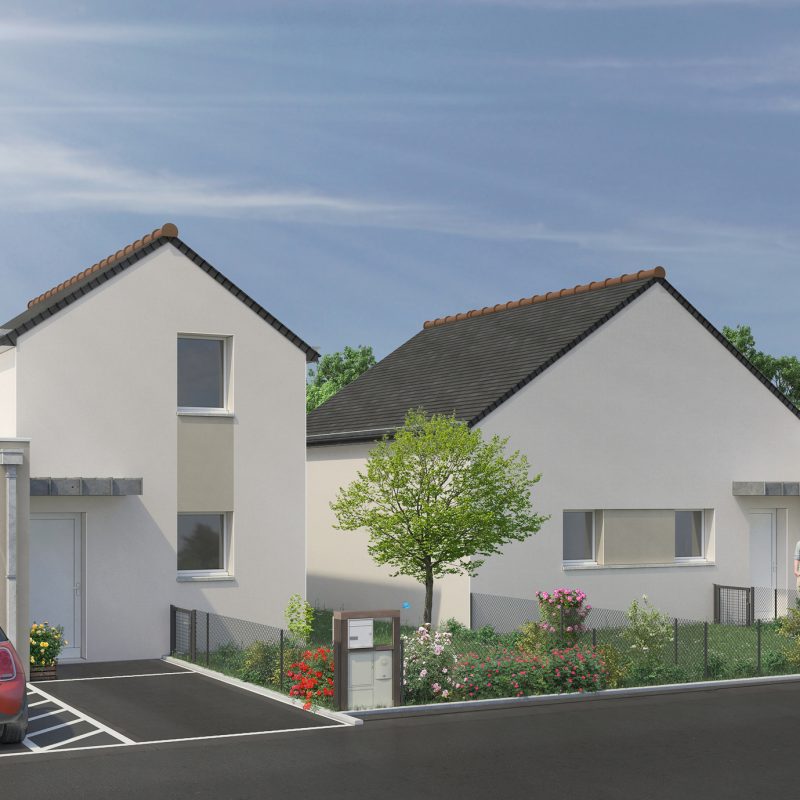 Plans de maisons 3D dans lotissement