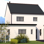 Plan 3D - Maison de 107 m² à Pleugueneuc (35) - EB44